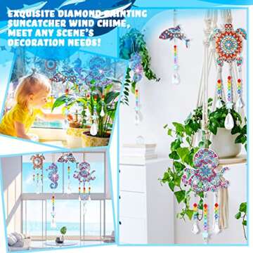 Queekay Ocean Diamond Art Wind Chime Kits for Home Decor