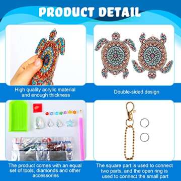 Queekay Ocean Diamond Art Wind Chime Kits for Home Decor