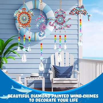 Queekay Ocean Diamond Art Wind Chime Kits for Home Decor