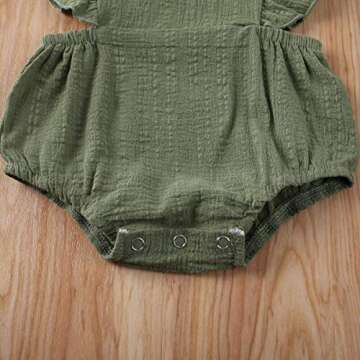 Nanalove Baby Girls Summer Romper Frilled Sleeveless Ruffle Jumpsuit Short Playsuit Outfits (Green, 6-9 Months)