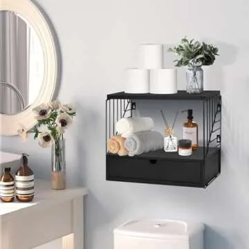 Elegant Floating Nightstand Shelf with Drawer for Home