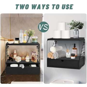 Elegant Floating Nightstand Shelf with Drawer for Home