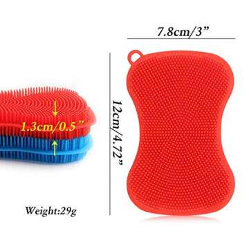 Lubrima Silicone Sponge Dish Sponges, Sponges for Cleaning Dishes, Kitchen Gadgets, 3 Scrub Sponges ...