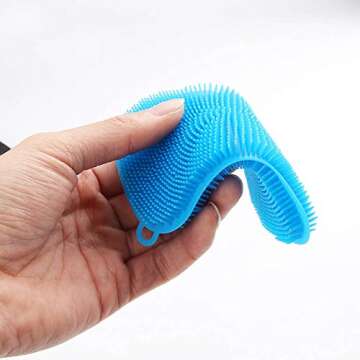 Lubrima Silicone Sponge Dish Sponges, Sponges for Cleaning Dishes, Kitchen Gadgets, 3 Scrub Sponges for Dishes Kitchen Sponges Scrubber Brush Household Supplies Accessories