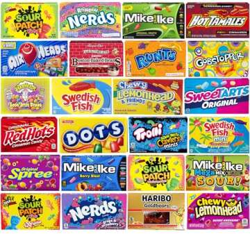Movie Theater Candy - Assorted Candy Variety Pack - 24 Large Theater Size Boxes - Bulk Care Package Gift Box (Pack of 24)