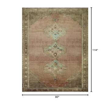 Loloi Magnolia Home by Joanna Gaines Sinclair Collection SIN-06 Clay/Tobacco 7'-6" x 9'-6", .25" Pil...