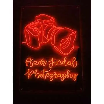 Handcrafted EL Wire Digital Camera Neon Sign in Pink