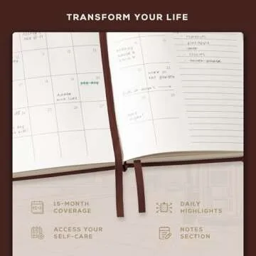 Beechmore Books Planner - A5, Brown | Premium 2025 Diary | Hardcover Journal with Vegan Leather, Thick 120gsm Paper | With Year & Month View, Goal Setting, Appointments Planning, Gift Box