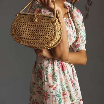 Womens 2024 Summer Maxi Dress Silhouette A-line Dresses Bohemian V-Neck Pleated Puffy Sleeves Floral...