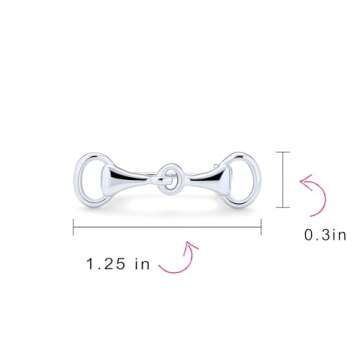 Equestrian Double Bit Brooch Pin in Sterling Silver