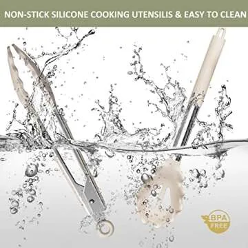 Stainless Steel Kitchen Cooking Utensil Set, Umite Chef 15 pcs Utensils - Nonstick Cookware Set Spatula -Kitchen Gadgets Tools Gift