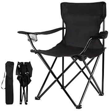 Damei century Foldable Camping Chair - Lightweight, Instant Setup for Beaches, Lawns, Sports, Black