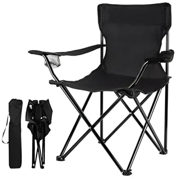Damei century Foldable Camping Chair - Lightweight, Instant Setup for Beaches, Lawns, Sports, Black