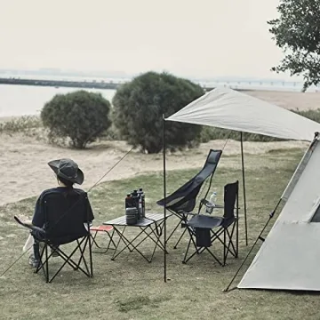 Damei Century Foldable Camping Chair - Lightweight Black Comfort