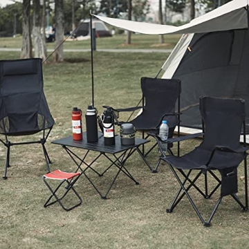 Damei Century Foldable Camping Chair - Lightweight Black Comfort