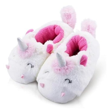 LA PLAGE Girls' Cozy Unicorn House Slippers - Warm Wave-Like Design