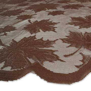 DII CAMZ36555 40" Round Lace Table topper, Maple Leaf Brown - Perfect for Fall, Thanksgiving, Catering Events, Dinner Parties, Special Occasions or Seasonal Décor