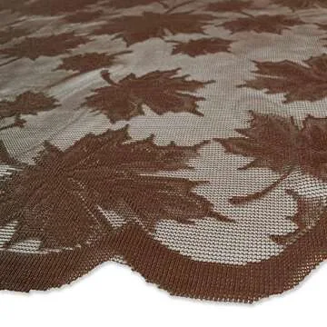 DII CAMZ36555 40" Round Lace Table topper, Maple Leaf Brown - Perfect for Fall, Thanksgiving, Catering Events, Dinner Parties, Special Occasions or Seasonal Décor