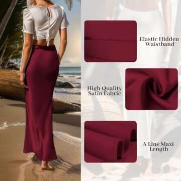 Amy Babe Wine Red Maxi Skirt Elegant for Parties