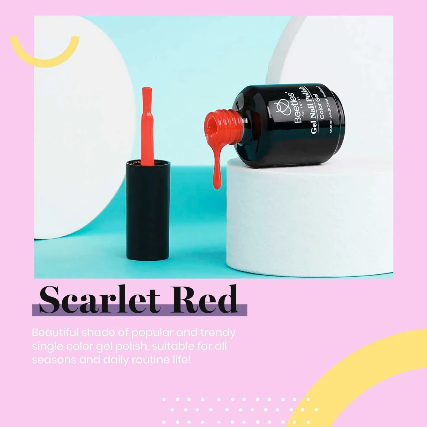 Beetles Red Gel Nail Polish 15ml for DIY & Salon
