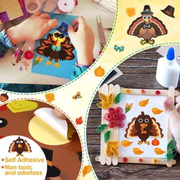 NOVWANG Turkey Stickers - Creative Thanksgiving Fun for Kids