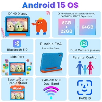 2025 Kids Tablet: Ultimate 10-Inch Android Learning and Fun Hub