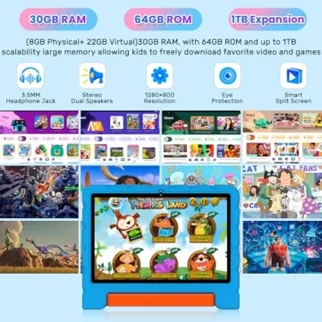 2025 Kids Tablet for Learning & Fun - 10 Inch Android 15