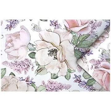 HAOKHOME Peony Peel and Stick Floral Wallpaper Removable Beige/Pink/Grey Vinyl Cabinet Self Adhesive Shelf Liner 17.7in x 9.8ft