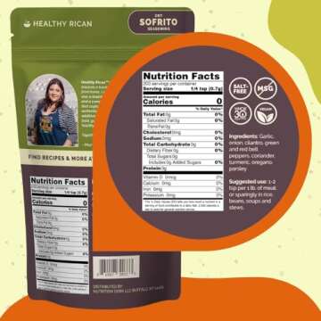 Healthy Rican Sofrito Spice Herb Seasoning Mixes Non GMO No MSG Preservatives Artificial Flavors No Red 40 Gluten Free Diabetes Low Sodium Keto Friendly Whole 30 Approved (Sofrito)… (Large)