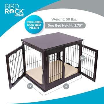 Elegant Dog Kennel with Pet Bed - Multi-Functional Design