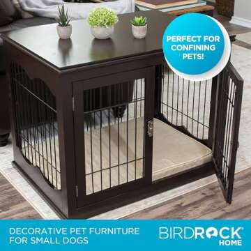 Elegant Dog Kennel with Pet Bed - Multi-Functional Design