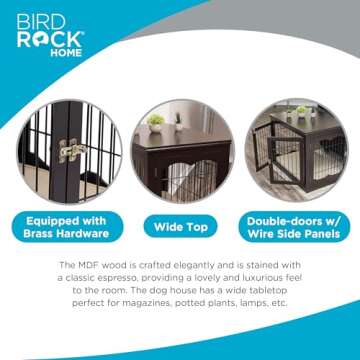 Elegant Dog Kennel with Pet Bed - Multi-Functional Design