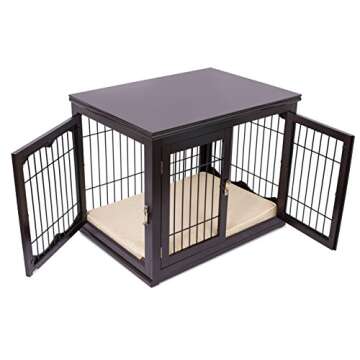 Elegant Dog Kennel with Pet Bed - Multi-Functional Design