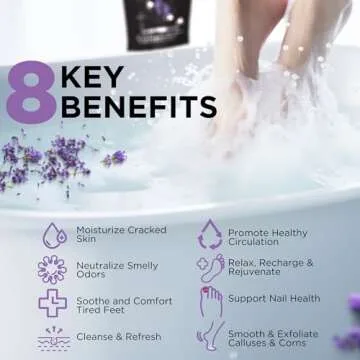 Calming Lavender Foot Soak with Epsom Salt, Made in USA, Foot Soak Soothes Sore Tired Feet, Athletes Foot, Stubborn Foot Odor, Softens Calluses & Helps Treat Toenail, 16 oz 1 lb