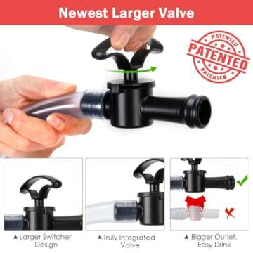 Farielyn-X Beer Bong Funnel with Valve - Valve Design Extra Long 2.5 feet (30 inch) Kink Free Tube & Leakproof Easy Valve Premium Funnel for Beer Drinking Games, College Parties(Double Header)