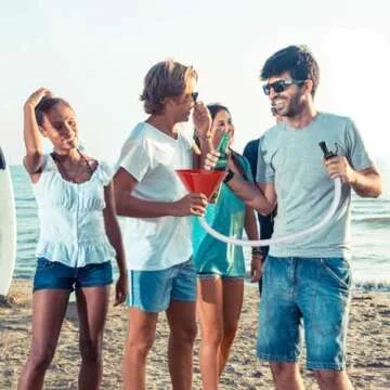 Farielyn-X Beer Bong Funnel with Valve - Valve Design Extra Long 2.5 feet (30 inch) Kink Free Tube & Leakproof Easy Valve Premium Funnel for Beer Drinking Games, College Parties(Double Header)