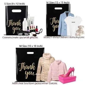 Jutieuo 100 Pack Stylish Thank You Shopping Bags