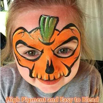 Go Ho Cream-Blendable Orange Face Paint Stick (1.06 Oz),Orange Full Body Paint Makeup Stick for Adults Children Halloween Cosplay SFX Makeup,Waterproof Orange Eye Black Stick