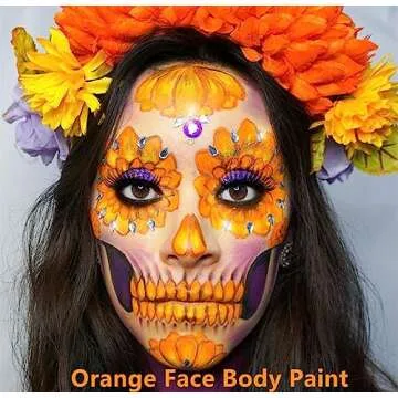Go Ho Cream-Blendable Orange Face Paint Stick (1.06 Oz),Orange Full Body Paint Makeup Stick for Adults Children Halloween Cosplay SFX Makeup,Waterproof Orange Eye Black Stick