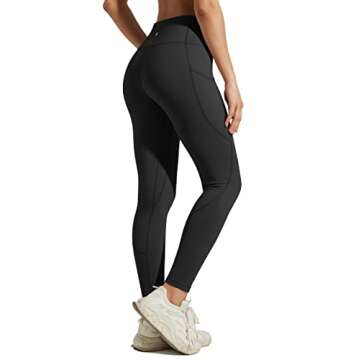 Willit Women's Fleece Lined Leggings High Waisted Winter Thermal Yoga Running Pants with Pockets Bla...
