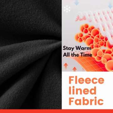 Willit Women's Fleece Lined Leggings High Waisted Winter Thermal Yoga Running Pants with Pockets Black S