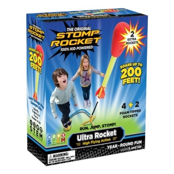 Stomp Rocket Ultra Rocket Launcher for Kids, 6 Rockets - Fun Backyard & Outdoor Kids Toys Gifts for ...