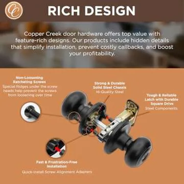 Copper Creek Colonial Door Knob for Stylish Home Security
