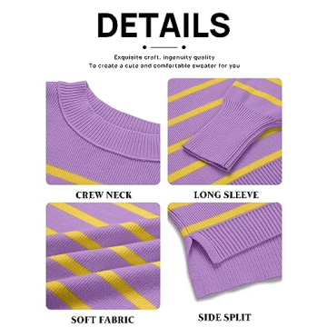 Stylish MEROKEETY Women’s Striped Sweater - Trendy Look