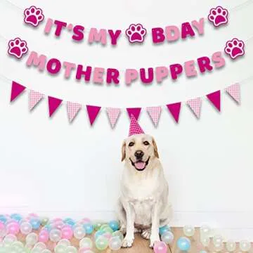 Vicycaty Puppy Dog Birthday Banner Set for Pet Parties