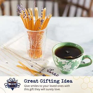 Savannah Bee Company Honey Straws - Pure and All Natural Honey Straw Sticks Made in the USA