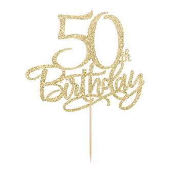 Eiveny Gold Happy 60th Birthday Cake Topper - Cheers to 60 Years