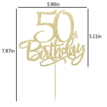 Eiveny Gold 60th Birthday Cake Topper for Celebrations