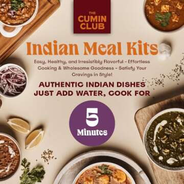 The Cumin Club Indian Ready to Eat Meals Pack of 5 |10 Servings - Paneer Tikka Masala, Sambar Idly, ...