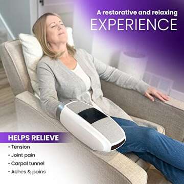 ELEETE H-10 Kneading Hand Massager for Arthritis and Carpal Tunnel, Finger Numbness, and Joint Pain Relief, 6 Levels of Intensity, Soothing Heat and Compression Shiatsu Pressure Point Massage Therapy